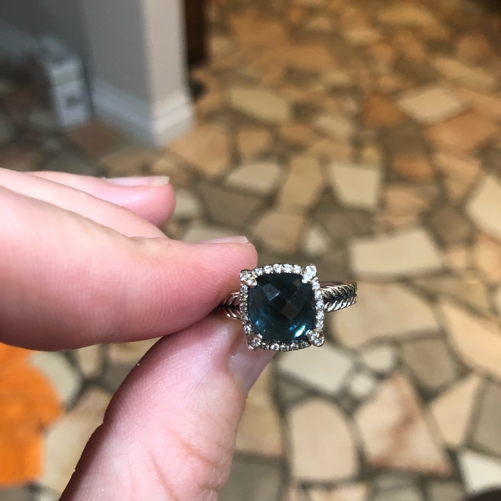 Authentic David Yurman Hampton blue ring -